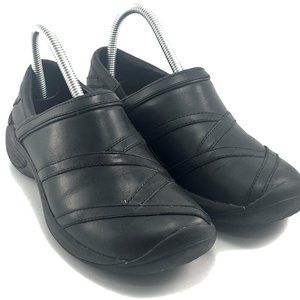 Merrell Encore Eclipse Black Slip-On Leather Clog Shoes (J66590) Women's Size 7